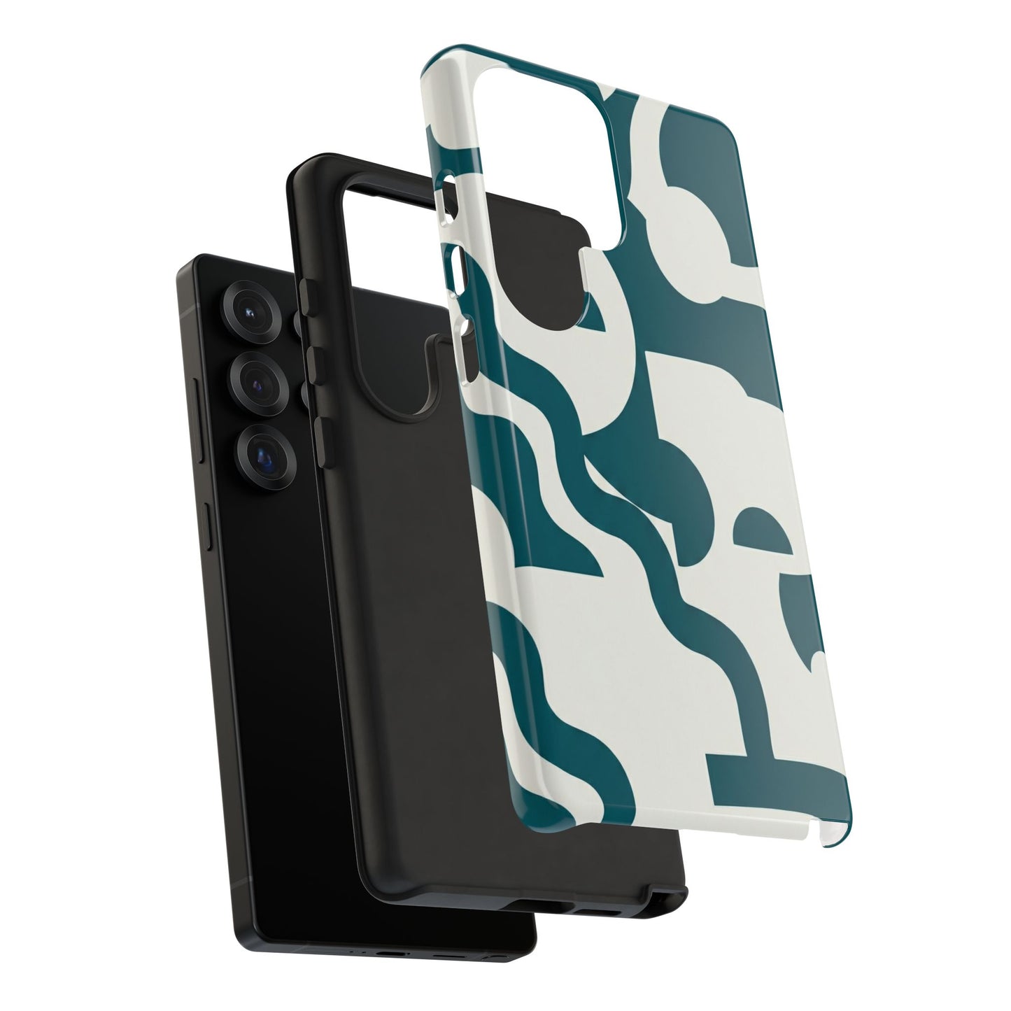 Abstract Teal Pattern Phone Case — Modern Geometric Tough Case