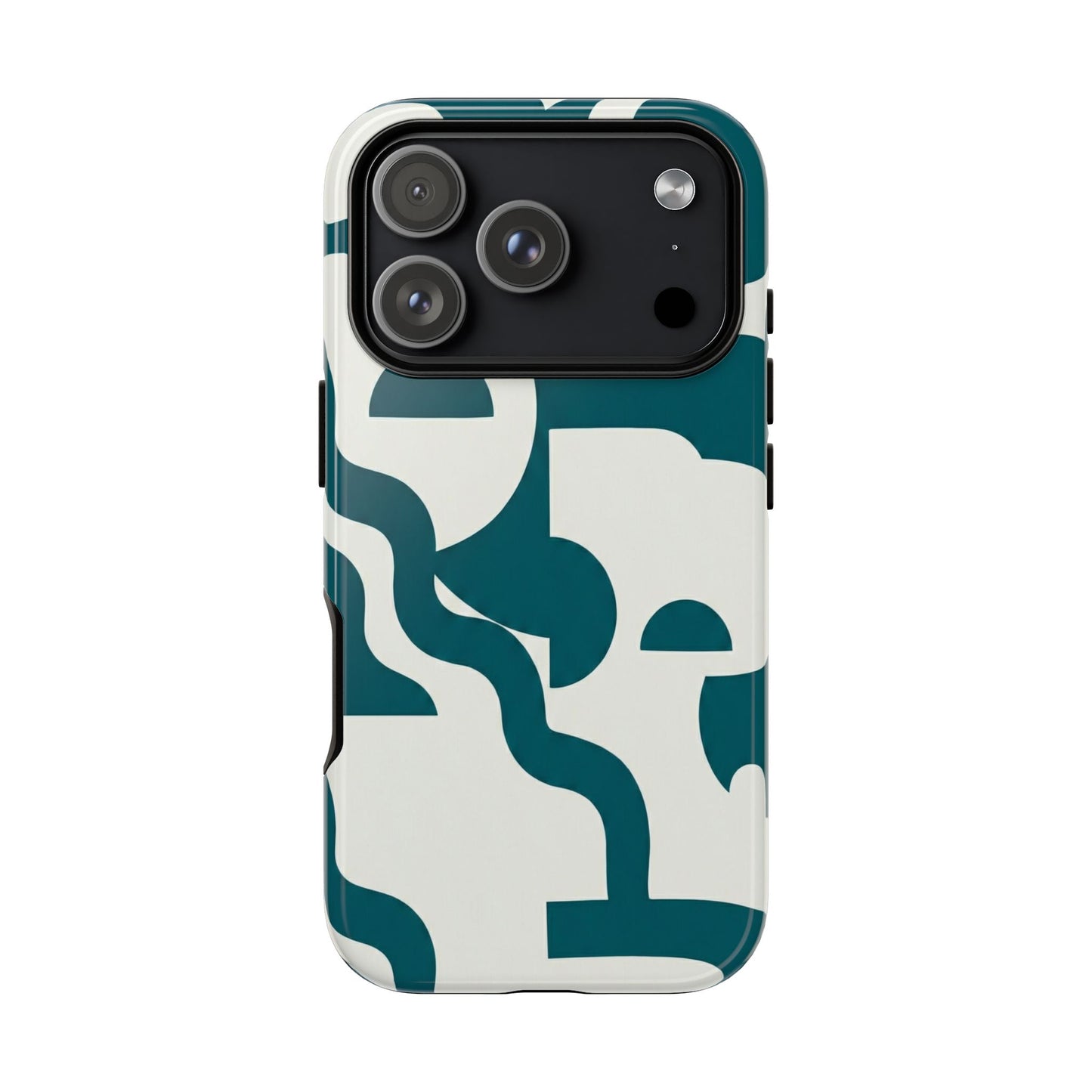 Abstract Teal Shapes Phone Case — Modern Geometric Tough Case