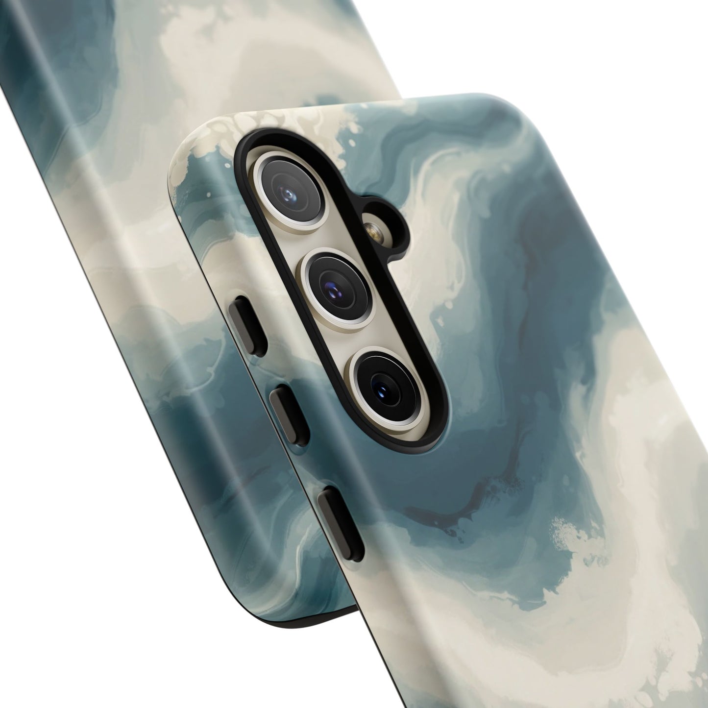 Ocean Wave Marble Phone Case — Teal & Ivory Abstract Tough Case