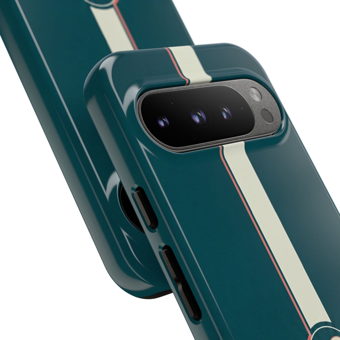 Racing Stripe Phone Case - Retro Teal with Number 86
