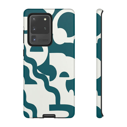 Abstract Teal Pattern Phone Case — Modern Geometric Tough Case