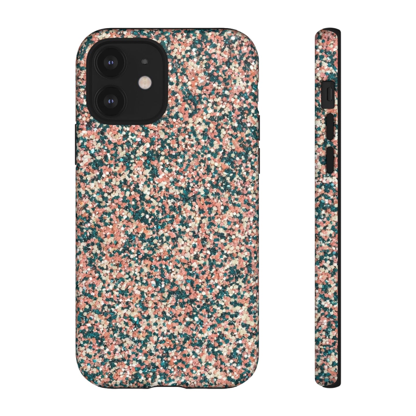 Glitter Speckle Tough Phone Case — Pink & Teal Protective Cover