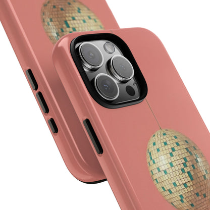Disco Ball Tough Phone Case — Retro Pink Protective iPhone Cover