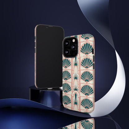 Art Deco Fan Pattern Tough Phone Case — Retro Geometric iPhone Cover