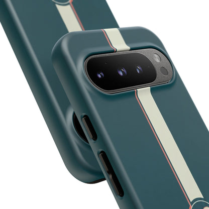 Racing Stripe Phone Case - Retro Teal with Number 86