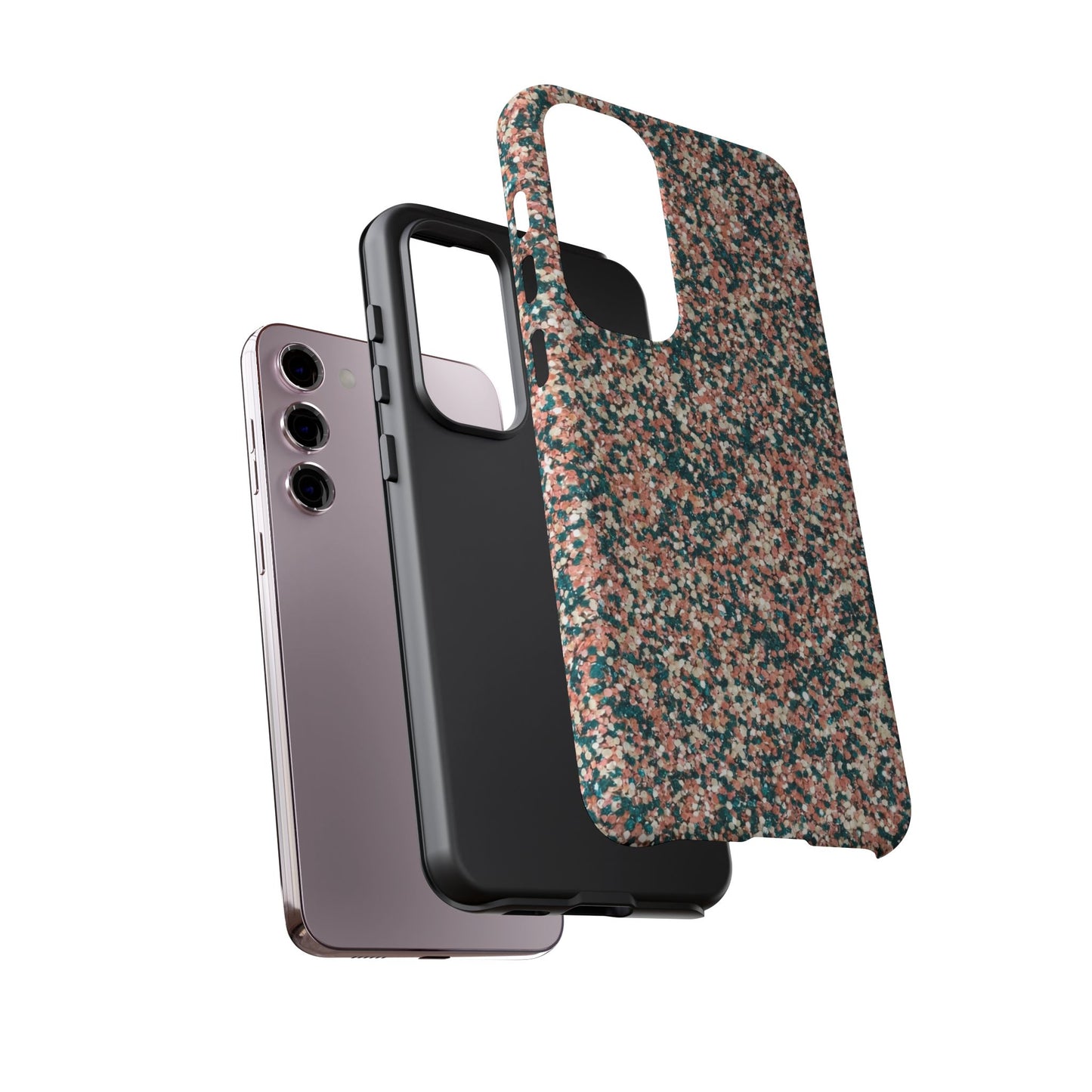 Speckled Pink & Teal Tough Phone Case — Durable Protective Cover