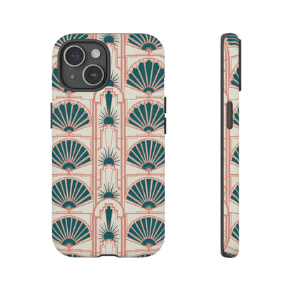 Art Deco Fan Pattern Tough Phone Case — Retro Geometric iPhone Cover