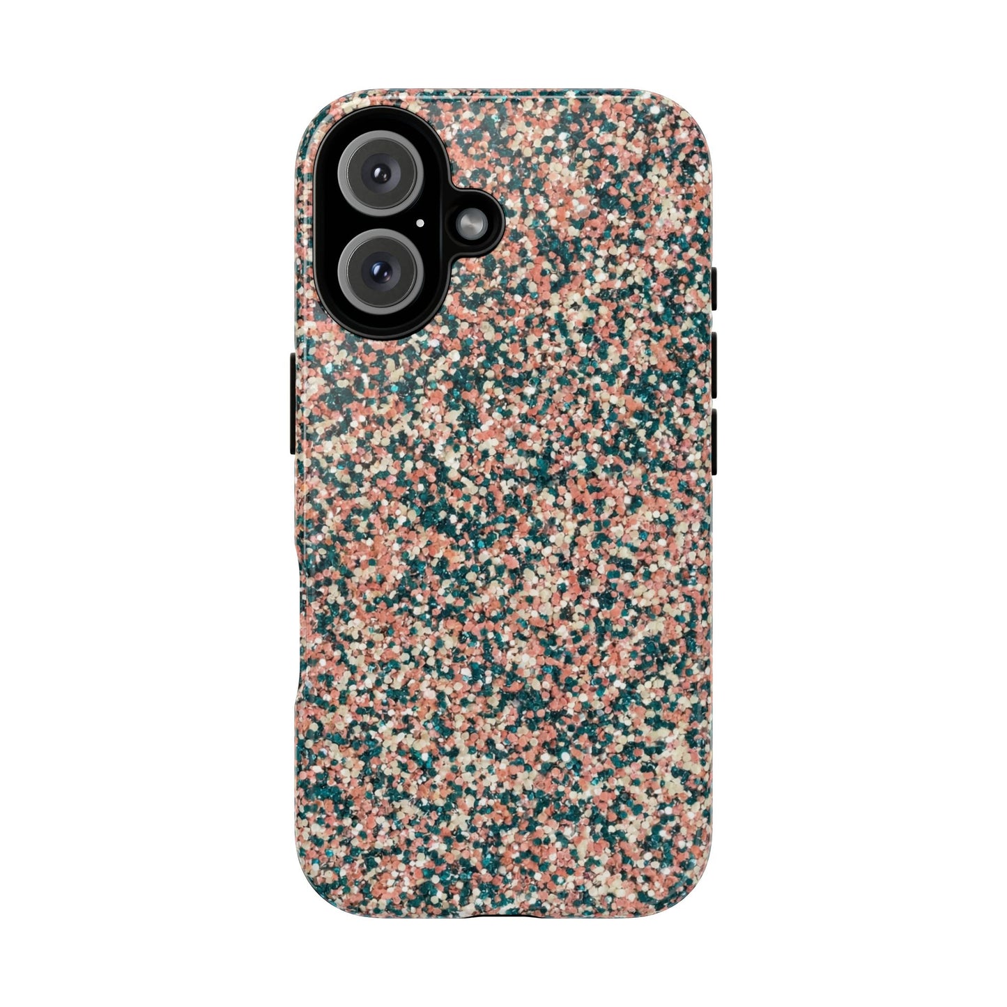 Glitter Speckle Tough Phone Case — Pink & Teal Protective Cover