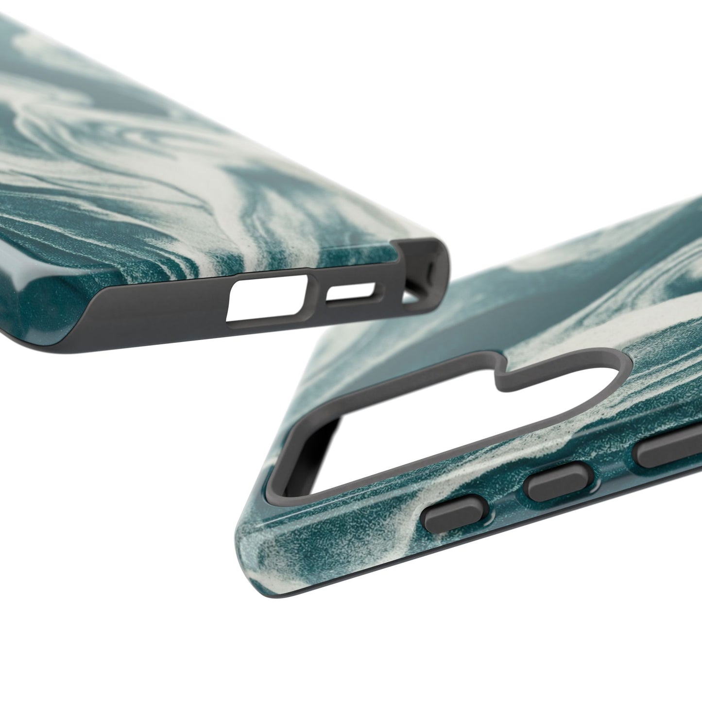 Teal Marble Tough Phone Case — Protective Artistic Swirl Design