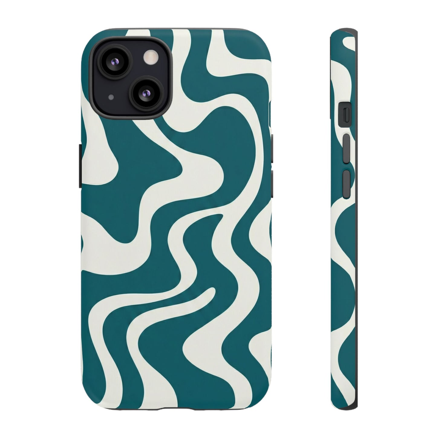 Teal Retro Swirl Tough Phone Case