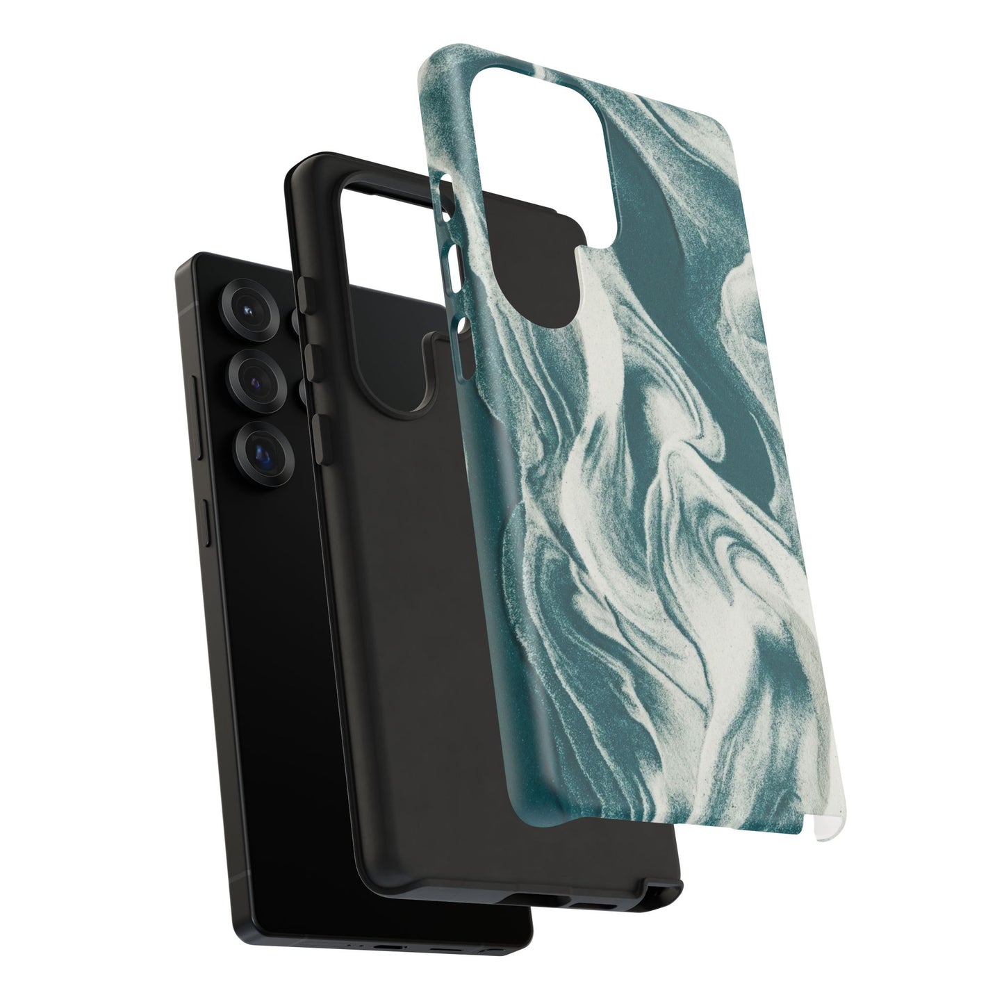 Teal Marble Tough Phone Case — Protective Artistic Swirl Design