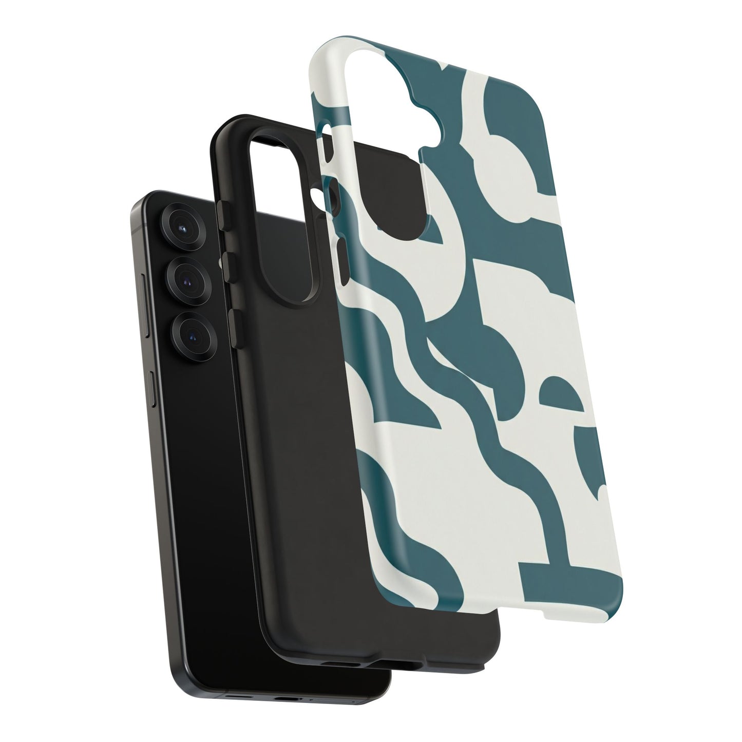 Abstract Teal Pattern Phone Case — Modern Geometric Tough Case