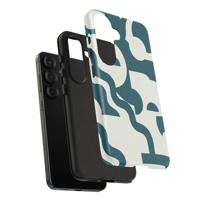 Abstract Teal Pattern Phone Case — Modern Geometric Tough Case
