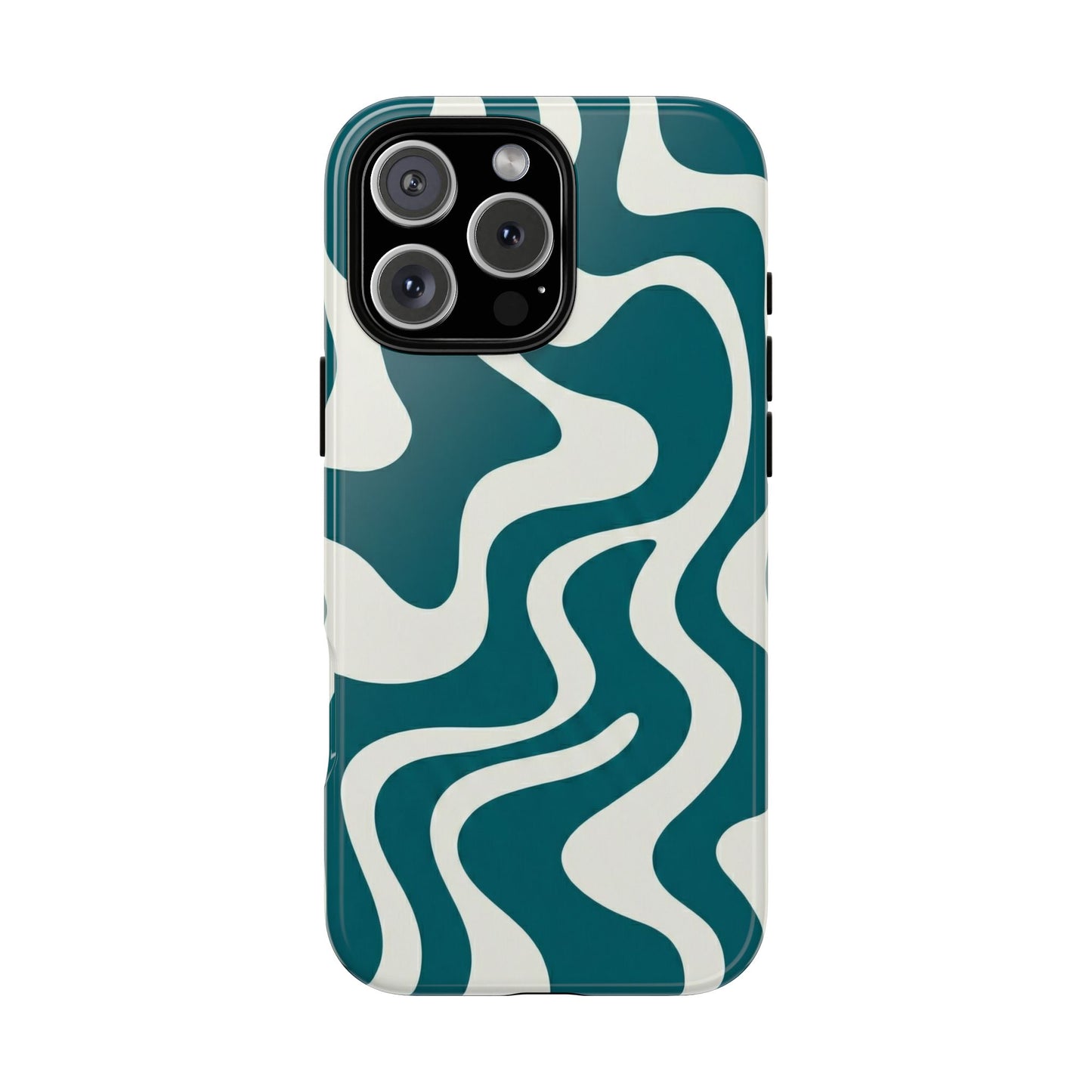 Teal Retro Swirl Tough Phone Case