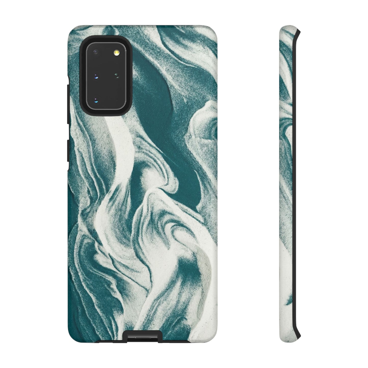 Teal Marble Tough Phone Case — Protective Artistic Swirl Design