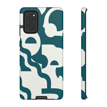 Abstract Teal Pattern Phone Case — Modern Geometric Tough Case