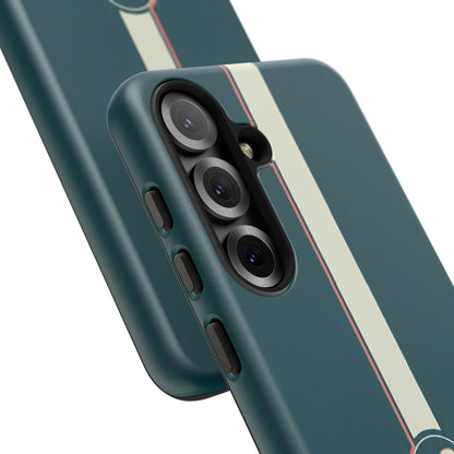Racing Stripe Phone Case - Retro Teal with Number 86
