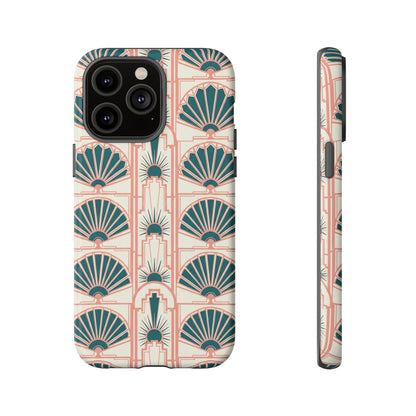 Art Deco Fan Pattern Tough Phone Case — Retro Geometric iPhone Cover