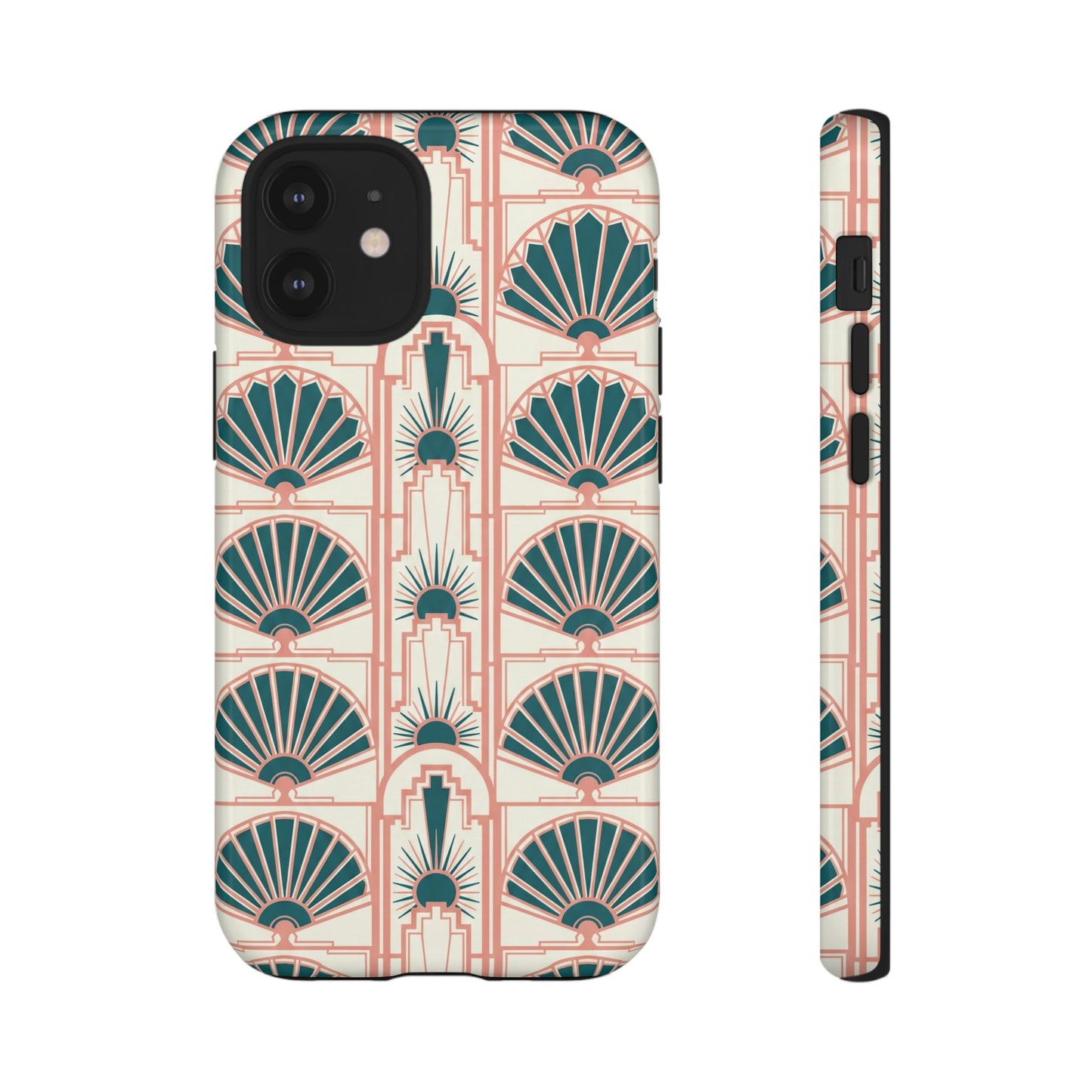 Art Deco Fan Pattern Tough Phone Case — Retro Geometric iPhone Cover