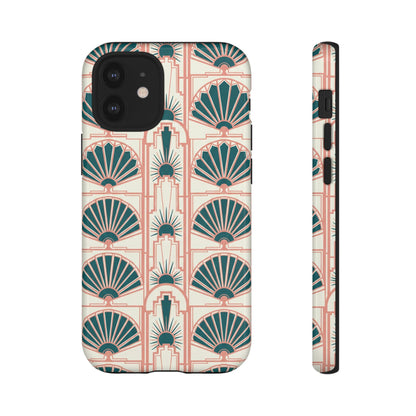 Art Deco Fan Pattern Tough Phone Case — Retro Geometric iPhone Cover