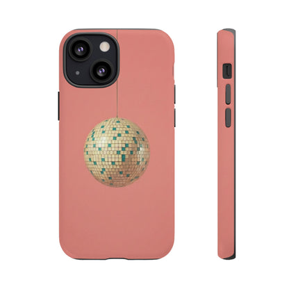 Disco Ball Tough Phone Case — Retro Pink Protective iPhone Cover