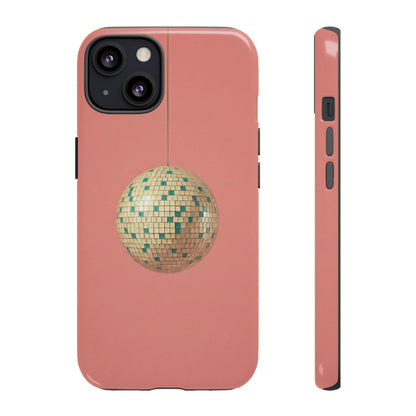 Disco Ball Tough Phone Case — Retro Pink Protective iPhone Cover