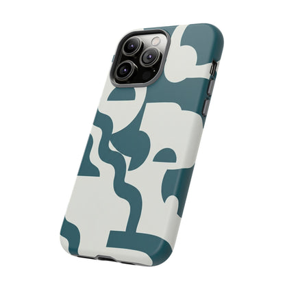 Abstract Teal Shapes Phone Case — Modern Geometric Tough Case