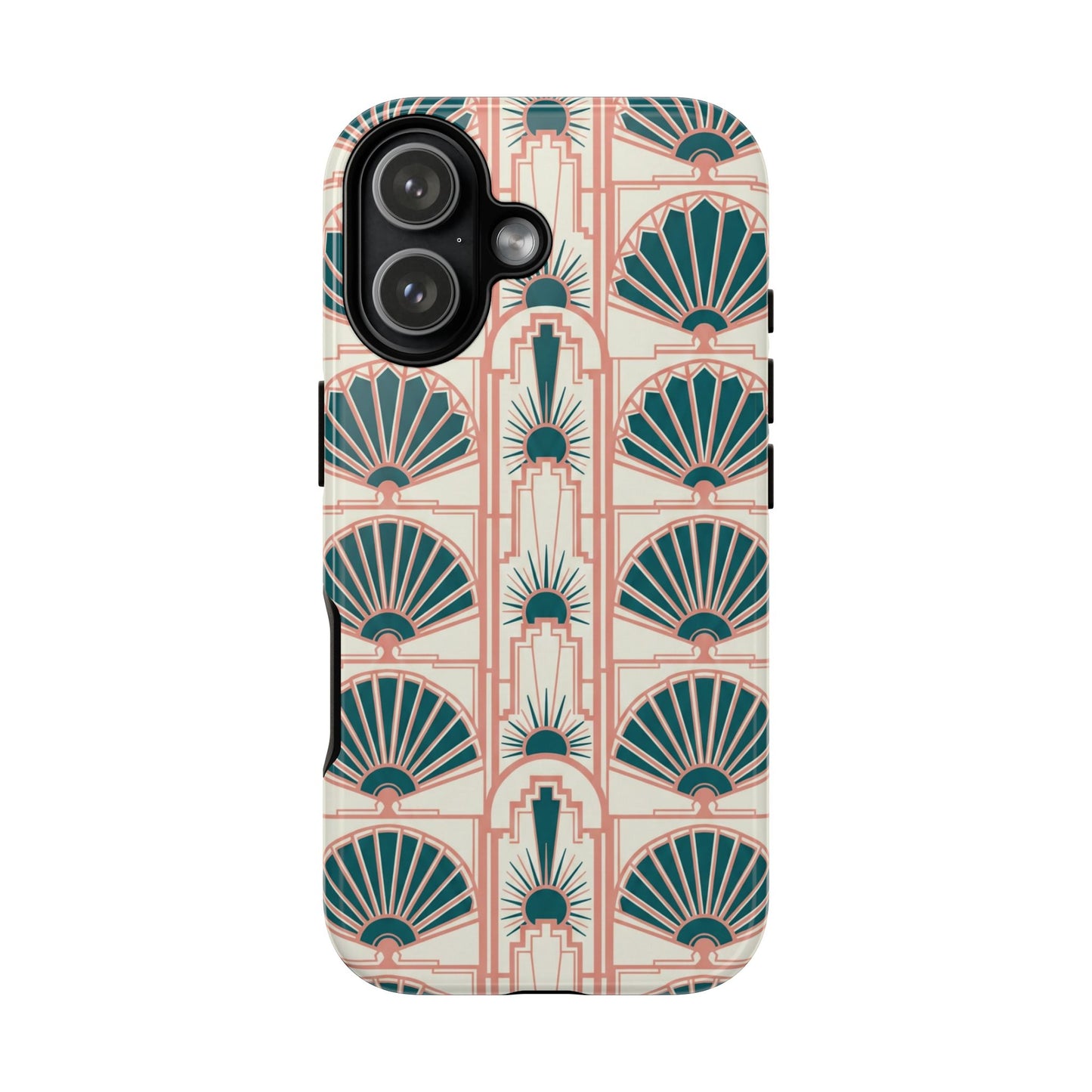 Art Deco Fan Pattern Tough Phone Case — Retro Geometric iPhone Cover