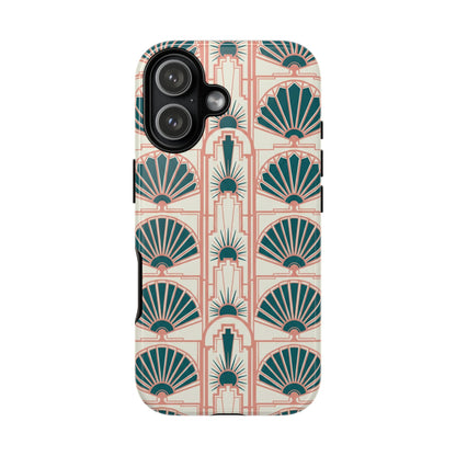 Art Deco Fan Pattern Tough Phone Case — Retro Geometric iPhone Cover
