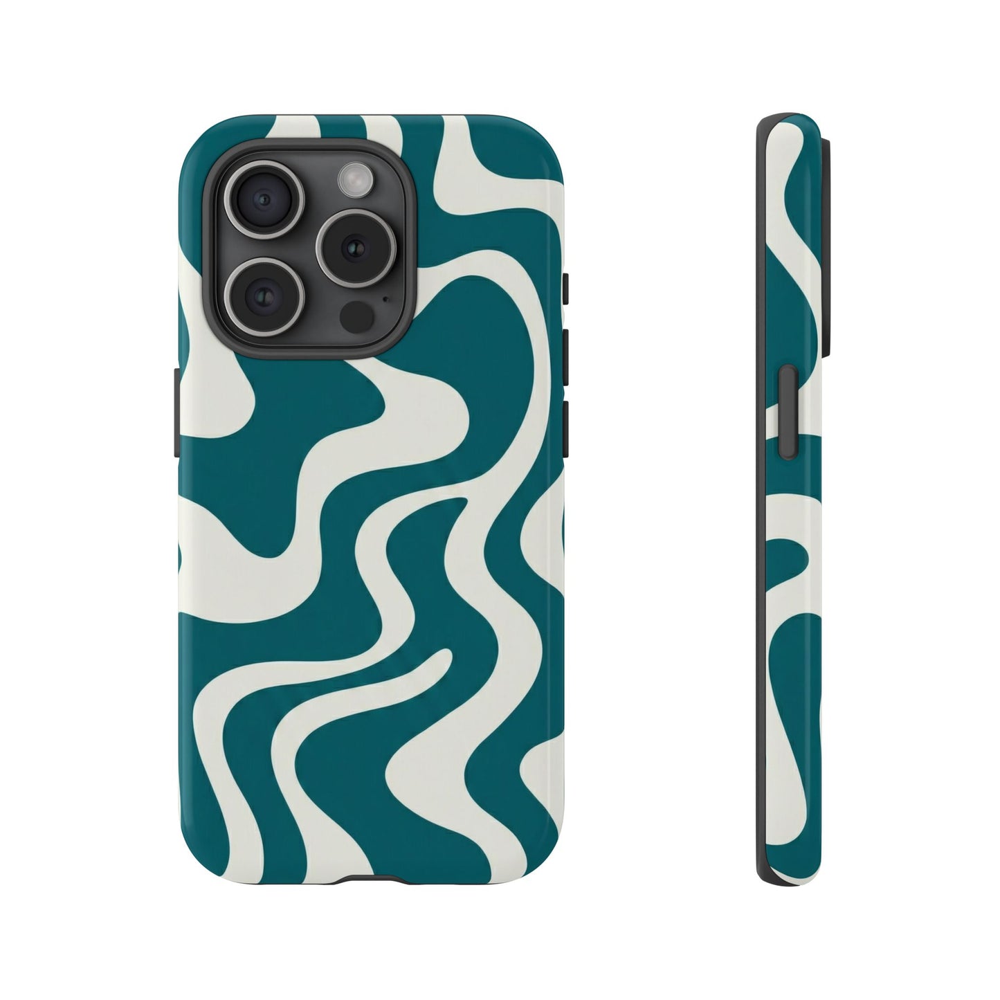 Teal Retro Swirl Tough Phone Case