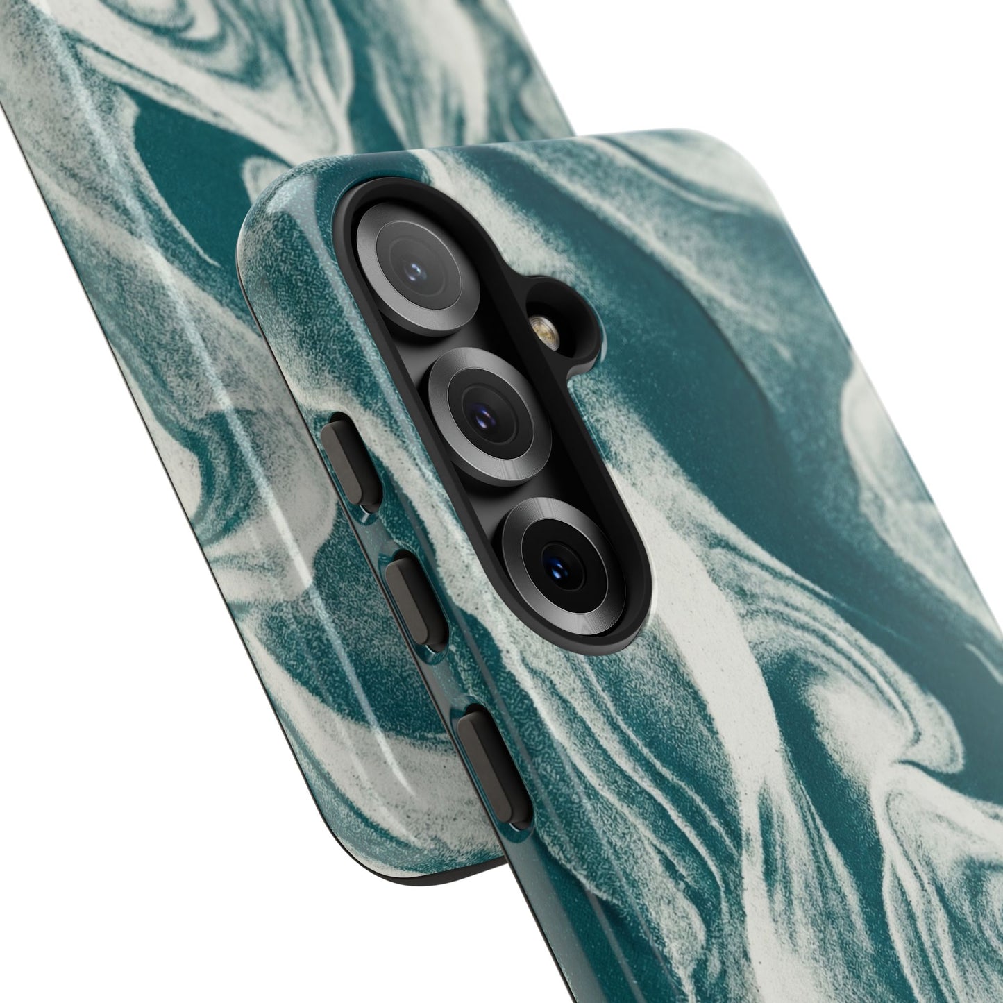 Teal Marble Tough Phone Case — Protective Artistic Swirl Design