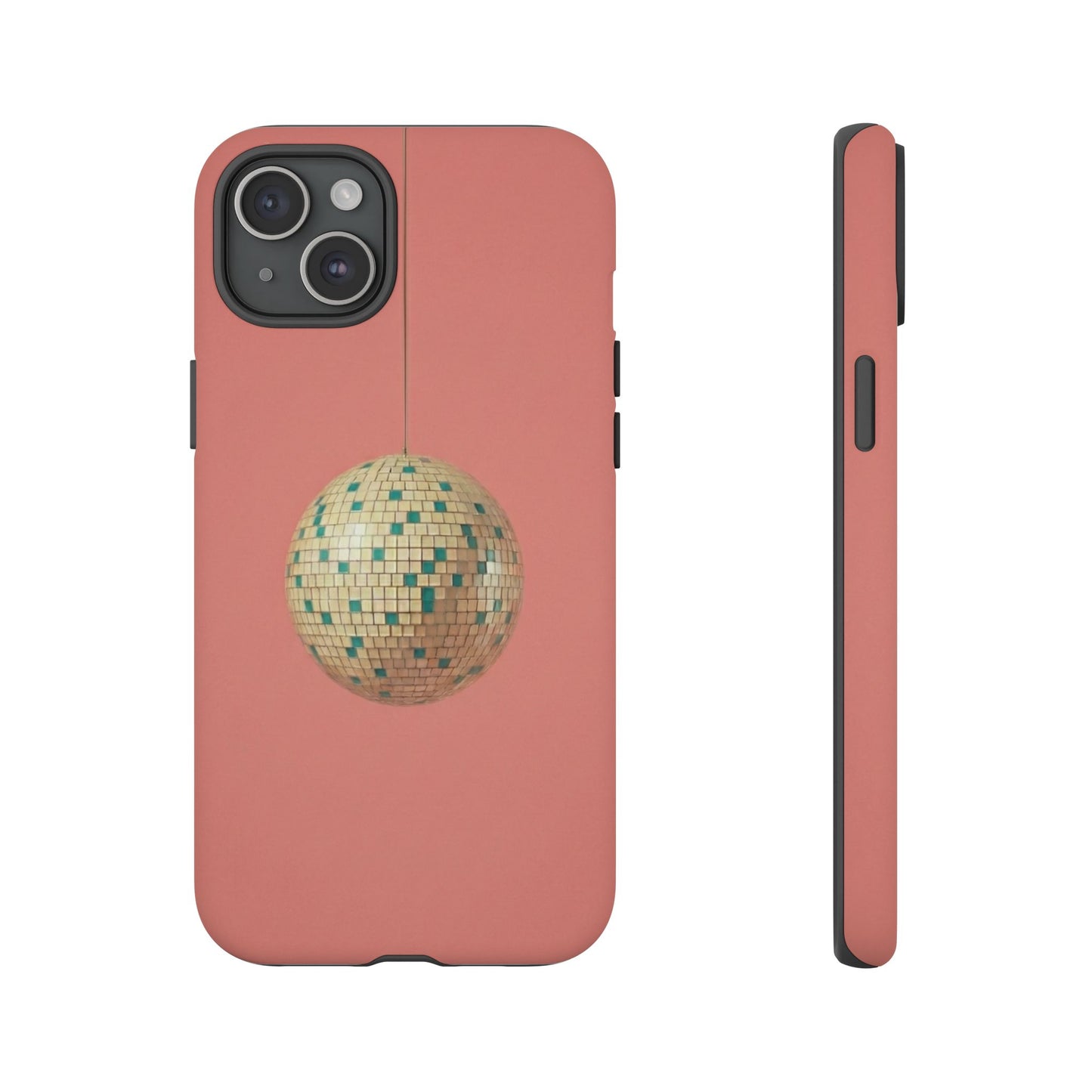Disco Ball Tough Phone Case — Retro Pink Protective iPhone Cover