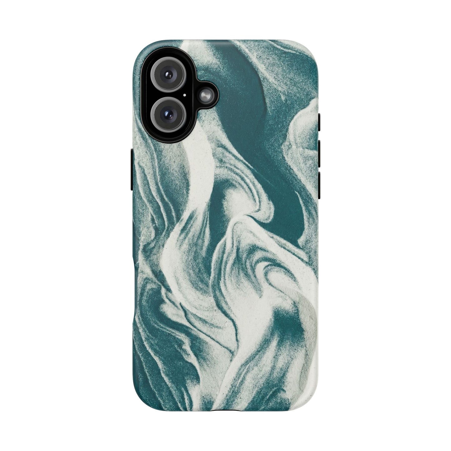 Marble Teal Tough Phone Case — Swirl Pattern Protective Cover