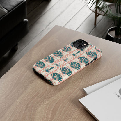 Art Deco Fan Pattern Tough Phone Case — Retro Geometric iPhone Cover