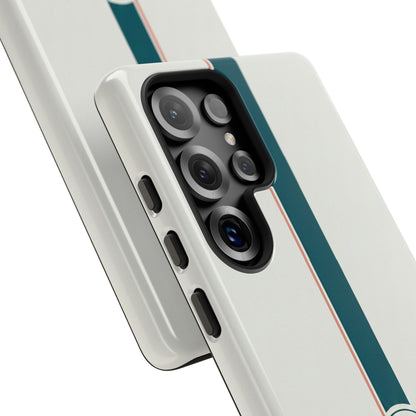 Racing Stripe Tough Phone Case — Retro White With '86 Circle Badge