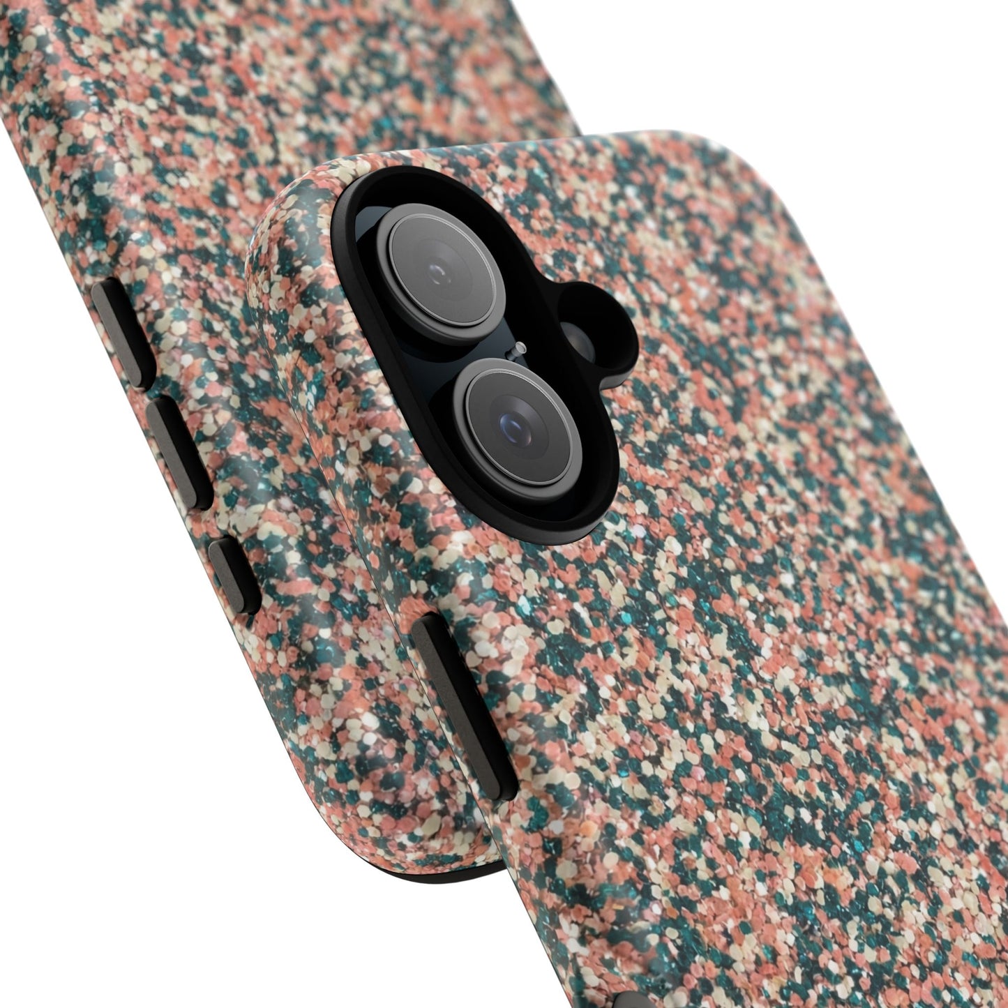 Glitter Speckle Tough Phone Case — Pink & Teal Protective Cover