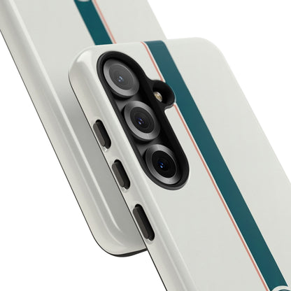 Racing Stripe Tough Phone Case — Retro White With '86 Circle Badge