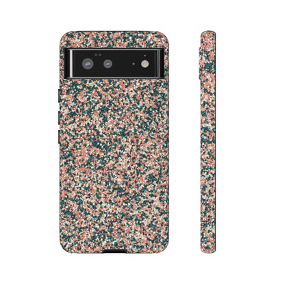 Speckled Confetti Tough Phone Case — Protective Floral Pink & Teal Design
