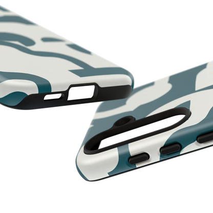 Abstract Teal Pattern Phone Case — Modern Geometric Tough Case