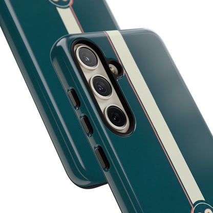 Racing Stripe Phone Case - Retro Teal with Number 86