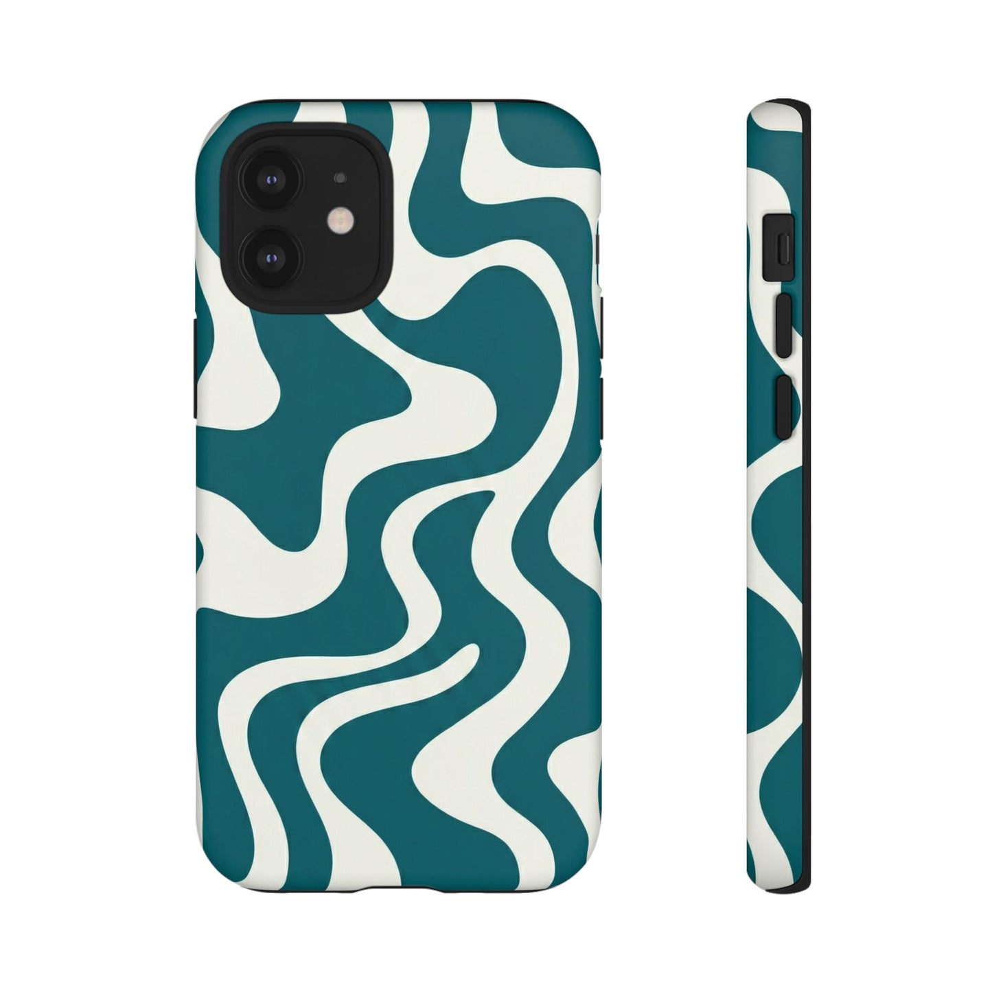 Teal Retro Swirl Tough Phone Case