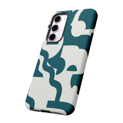 Abstract Teal Pattern Phone Case — Modern Geometric Tough Case