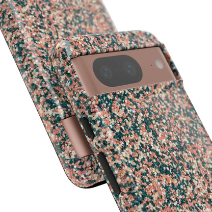 Speckled Confetti Tough Phone Case — Protective Floral Pink & Teal Design