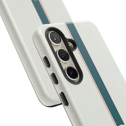 Racing Stripe Tough Phone Case — Retro White With '86 Circle Badge