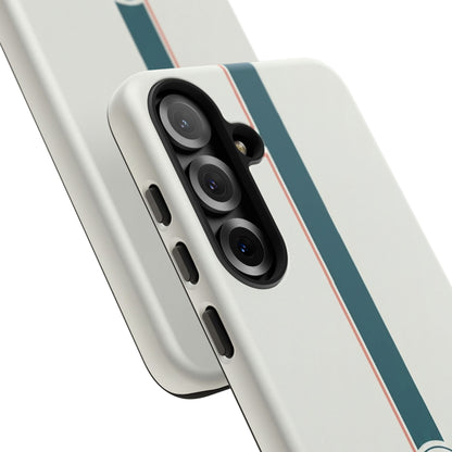 Racing Stripe Tough Phone Case — Retro White With '86 Circle Badge