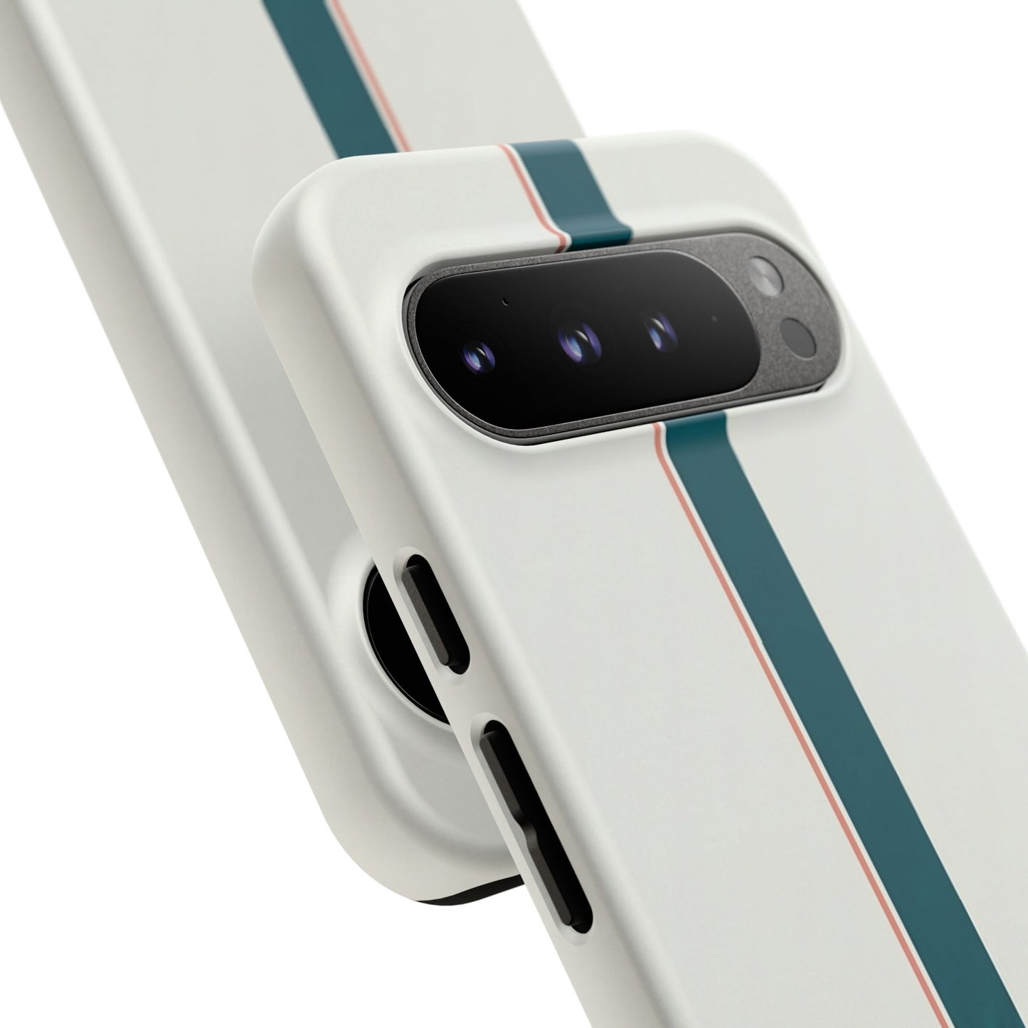 Racing Stripe Tough Phone Case — Retro White With '86 Circle Badge