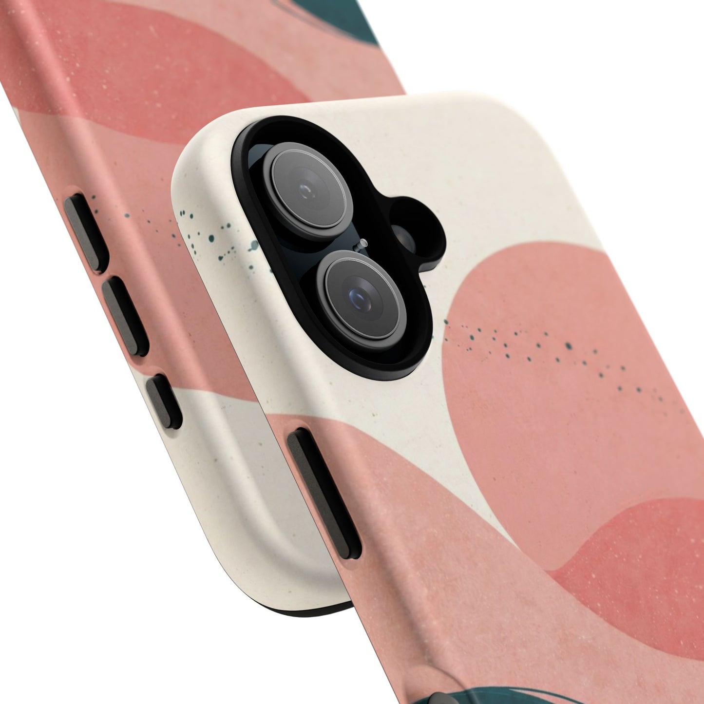 Abstract Sunset Phone Case — Pink & Teal Wave Tough Case