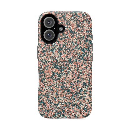 Glitter Speckle Tough Phone Case — Pink & Teal Protective Cover