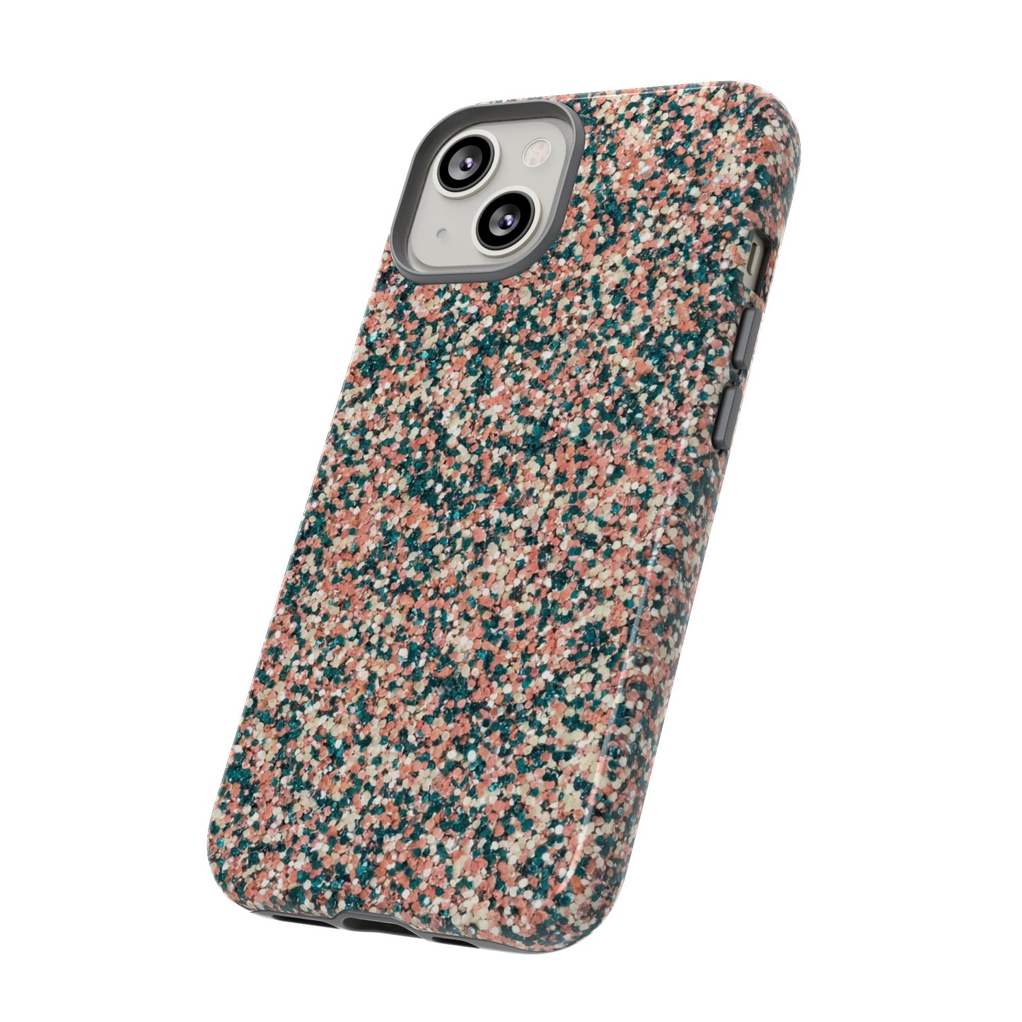 Glitter Speckle Tough Phone Case — Pink & Teal Protective Cover