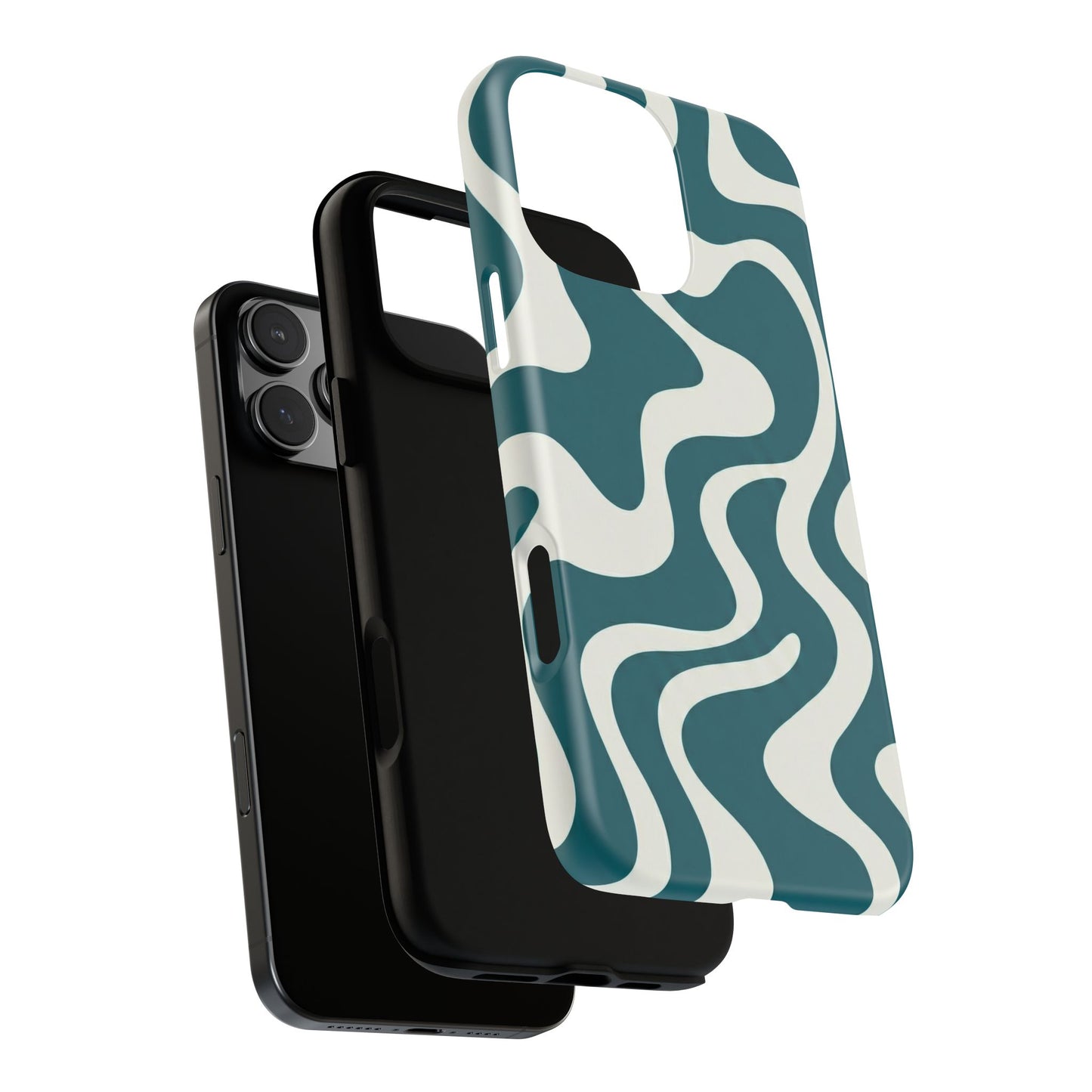 Teal Retro Swirl Tough Phone Case